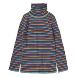 Fub Multi Stripe Rollneck Top