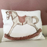 Petit Laure Pink Rocking Horse Pillow