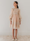 Petite Amalie Cream Applique Lace Tulle Dress