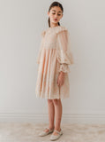 Petite Amalie Cream Applique Lace Tulle Dress