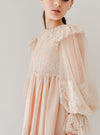 Petite Amalie Cream Applique Lace Tulle Dress