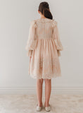 Petite Amalie Cream Applique Lace Tulle Dress