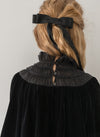 Petite Amalie Black Velvet Shirred Dress