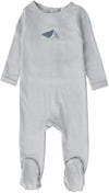 Lil Legs Blue Bird Print Footie