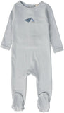 Lil Legs Blue Bird Print Footie