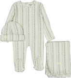 Ladida Slate Blooming Stripe Layette Set