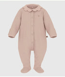 Petit Bateau Light Pink Velour Collar Footie