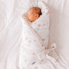 Petit Laure Pastel Flowers Baby Wrap with Bow