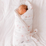 Petit Laure Pastel Flowers Baby Wrap with Bow