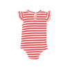 Buho Stripe Coral Red Rib Bodysuit