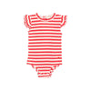 Buho Stripe Coral Red Rib Bodysuit