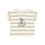 Buho Sage Green Stripe Baby Tee