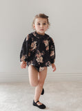 Petite Amalie Black Bouquet Blouse/Bloomer Set