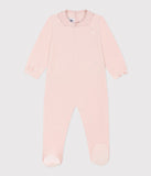 Petit Bateau Pink Velour Collar Footie