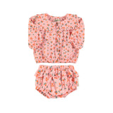 Piupiuchick Pink Flower Salor Blouse/Bloomer Set