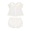 Louis Louise Off White Plumeti Tunic and Bloomer Set