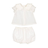 Louis Louise Off White Plumeti Tunic and Bloomer Set