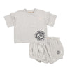 The New Society Reine Girl Grey Melange Tee/Bloomer Set