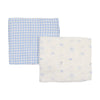 Bee & Dee Chalk White Gingham Boys Take Me Home Muslin Set