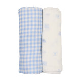 Bee & Dee Chalk White Gingham Boys Take Me Home Muslin Set