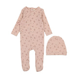 Lilette Pink Dainty Floral Footie/Hat