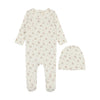 Lilette White Dainty Floral Footie/Hat