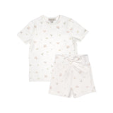 Koalav Short Sleeve Pink Flower Pajamas