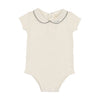 Lilette White/Navy Edge Collar Onesie