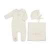 Mon Tresor Ivory/Rose Enfant Scripted Layette Set