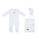 Citrine Red/White Elegant Tulip Layette Set