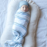 Ely's and Co 2pk Blue Rainbow/Stripe Swaddle