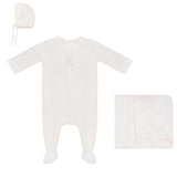 Bubani Velour Girl Embroider Bunny Layette Set