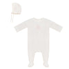 Bubani Velour Girl Embroider Bunny Footie/Hat