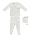 Kipp White Textured Cotton 2pc/Bonnet