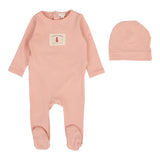 Lil Legs Coral Contrast Footie/Beanie