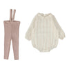 Analogie Ivy Cream/Pink Stripe Set