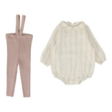 Analogie Ivy Cream/Pink Stripe Set