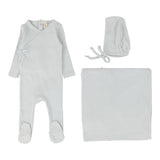 Lilette Sky Blue Pinpoint Wrap Layette Set