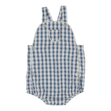 Analogie Bright Blue Gingham Suspender Romper