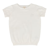 Analogie White Short Sleeve Knit Sweater