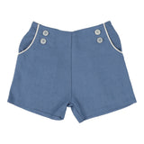 Analogie Bright Blue Button Shorts