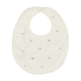 Coton Pom Ivory/Blue Little Bird Bib