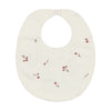 Coton Pom Ivory/Red Winter Flower Bib