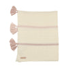 Inimini Ivory/Pink Tassels Knit Blanket