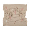 Inimini Baby Girl Beige Leaves Embroider Knit Blanket