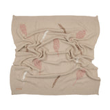 Inimini Baby Girl Beige Leaves Embroider Knit Blanket