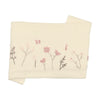 Inimini Ivory/Pink Chunky Knit Embroidered Flowers Blanket