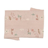 Inimini Pink Knit Embroidered Flowers Blanket