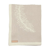 Inimini Ivory/Sand Leaves Print Flat Knit Blanket