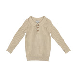 Klai Natural Rib Knit Polo Sweater